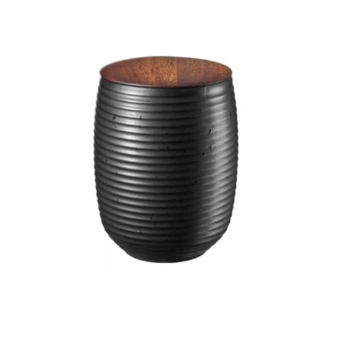 ASA Selection Teedose, Black Mit Holzdeckel Japandi, L. 8,10 cm, B. 8,10 cm, H. 11,00 cm von ASA