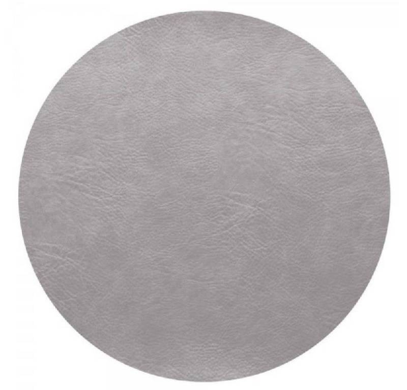 ASA Tischdecke Asa Tischset Lederoptik Placemats Rund Silver Cloud Hellgrau (38cm) von ASA