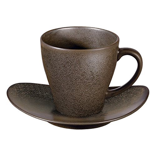 ASA Cuba Marone Tasse mit Unterteller braun, aus Porzellan hergestellt, Inhalt: 200ml, 1224422 von ASA