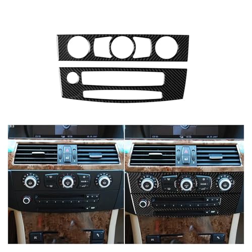 ASADF Zieraufkleber 2 STÜCKE Auto Zentralkonsole Klimaanlage CD Panel Dekorative Abdeckung Trim Für 5 Series E60 2008-10 Zubehör Auto Aufkleber(B) von ASADF