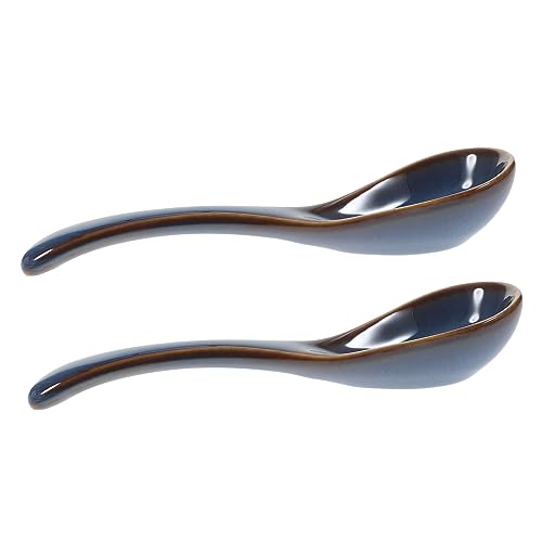 ASAKKURA 2 Stück Keramik Suppenlöffel Vintage Porzellan Suppenkelle mit Komfortablem Griff Hitzebeständig Robust für Zuhause und Restaurantgebrauch Chinesischer Stil Umweltfreundlich und ASAKKURA 2 Stück Keramik Suppenlöffel Vintage Porzellan Suppenkelle mit Komfortablem Griff Hitzebeständig Robust für Zuhause und Restaurantgebrauch Chinesischer Stil Umweltfreundlich und von ASAKKURA