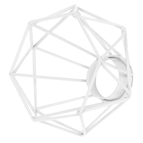 ASAKKURA Vintage Metall Lampenschirm Diamantform Hohler Design Weißer Draht Lampenschirm Pendelleuchte Zubehör mit Mittelloch Schutz für Birne Einsetzbar für Decken und Stehlampen ASAKKURA Vintage Metall Lampenschirm Diamantform Hohler Design Weißer Draht Lampenschirm Pendelleuchte Zubehör mit Mittelloch Schutz für Birne Einsetzbar für Decken und Stehlampen von ASAKKURA