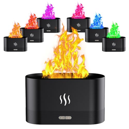 ASANMU Flammen Aroma Diffuser, Flammen Luftbefeuchter Flammen Diffuser mit Flammen Effekt Luftbefeuchter Humidifier Diffuser Ätherische Öle Defuser Luft Aroma Duftöldiffusoren für Schlafzimmer, Büro von ASANMU