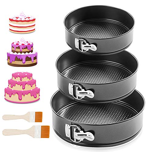 ASANMU Springform Kuchenform Rund, 3pcs Kuchenformen Inspiration Runde Backform Springform Cake Pans Kleine Kuchenform Flachboden Kuchenformen Backform Auslaufsicher Oster Bastelset Backen Zubehör von ASANMU