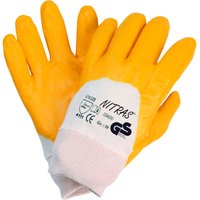 Nitril Handschuh START gelb mit Strickbund auf BW-Trikot, Gr. 10 von NITRAS