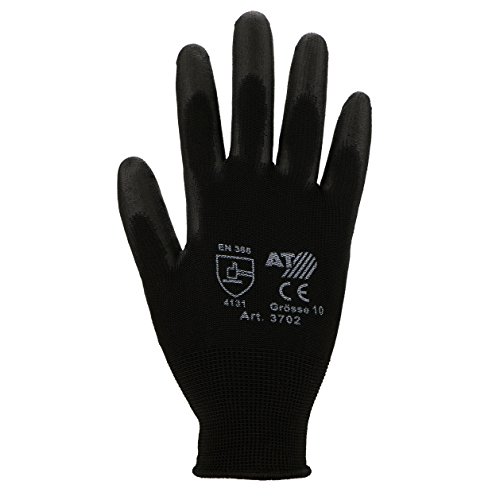 ASATEX Feinstrick mit PU-Beschichtung 3702, schwarz, Gr. 10 von Asatex