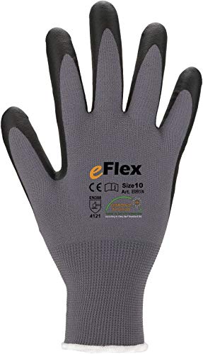 ASATEX Feinstrickhandschuh mit Mikroschaum-Beschichtung E091N, grau/schwarz, Gr. 10 (12 Paar) von ASATEX