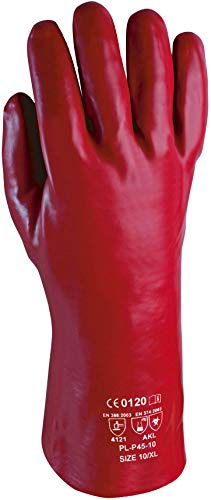 ASATEX PVC-Handschuh PL-P45, rot, Gr. 10 (12 Paar) von ASATEX