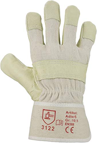 ASATEX Schweinsnarbenleder-Handschuh ADLER5, hellgelb (12 Paar) von Asatex
