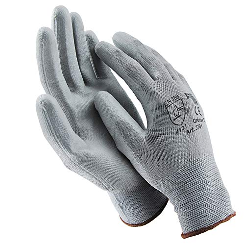 Asatex Nylonhandschuhe Arbeitshandschuhe mit PU Beschichtung - Grau - Gr. 10 / XL - 1 Paar von ASATEX