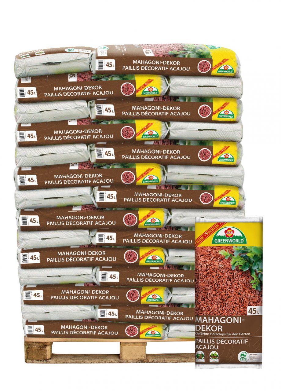 ASB Greenworld Dekochips Mahagoni 45L Palette Palettenabnahme, 42 Pack von ASB Greenworld