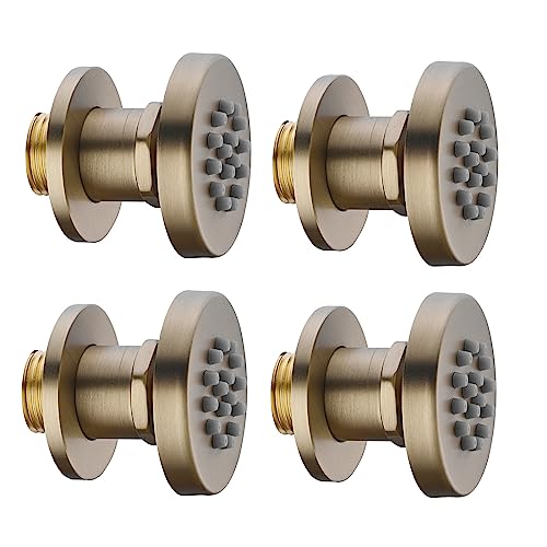 2-Zoll-Duschkörper-Sprühstrahl, Runder Messing-Massage-Seitensprüher, Spa, Wandmontage, Verstellbare Dusch-Seitendüsen Für Dusch-Spa,Brushed gold,4PCS 2-Zoll-Duschkörper-Sprühstrahl, Runder Messing-Massage-Seitensprüher, Spa, Wandmontage, Verstellbare Dusch-Seitendüsen Für Dusch-Spa,Brushed gold,4PCS von ASCDAP