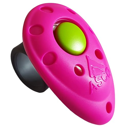 ASCO Finger Clicker, Premium Clicker für Clickertraining, Hunde Katzen Pferde Profi-Clicker, Hundetraining Klicker, pink, ASCO-08F von ASCO