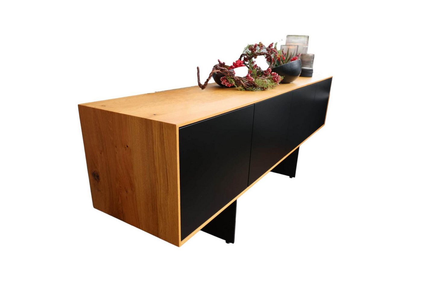 ASCO Sideboard Sideboard Add On Eiche Natur Rustical Türen MDF Lackiert RAL 9005 ASCO Sideboard Sideboard Add On Eiche Natur Rustical Türen MDF Lackiert RAL 9005 von ASCO