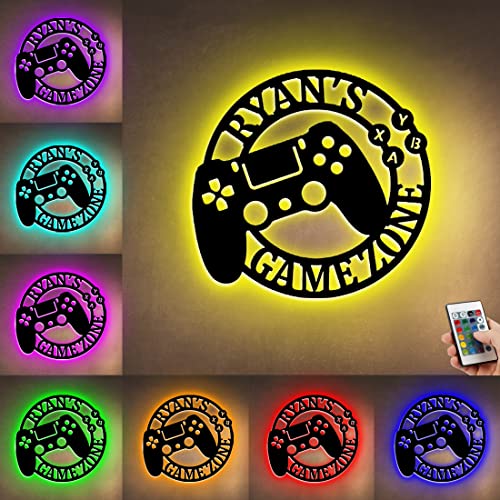 ASD Jewerly Personalisierte Metall Game Raum Game Controller Gaming Neon Wandleuchte, Benutzerdefinierte Game Tag Name Neon Licht Zeichen, Game Geschenke für Game Zone Party Kids Boy's Room von ASD Jewerly