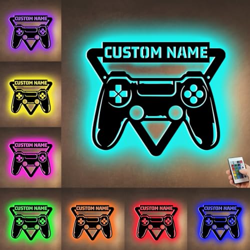 ASD Jewerly Personalisierte Metall Game Controller Neon Wandleuchte, Benutzerdefinierte Tag Name Neon Licht Zeichen, Geschenke für Game Zone Party Kids Boy's Room ASD Jewerly Personalisierte Metall Game Controller Neon Wandleuchte, Benutzerdefinierte Tag Name Neon Licht Zeichen, Geschenke für Game Zone Party Kids Boy's Room von ASD Jewerly