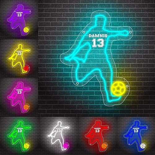 ASD Jewerly Personalisierte Name Fußball Spiel Neon Zeichen, Custom LED Fußball Neon Licht für Wand Dekor, Sport Fußball Nachtlichter, Weihnachten Geburtstag Fußball Lichter Geschenk ASD Jewerly Personalisierte Name Fußball Spiel Neon Zeichen, Custom LED Fußball Neon Licht für Wand Dekor, Sport Fußball Nachtlichter, Weihnachten Geburtstag Fußball Lichter Geschenk von ASD Jewerly