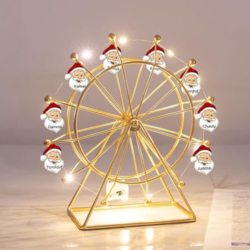 ASD Jewerly Personalisierte Name Schneemann Familie Riesenrad LED Nachtlichter Schneemann Weihnachtsschmuck Dekorationen, benutzerdefinierte Vintage Tischplatte Weihnachtsdekoration von ASD Jewerly