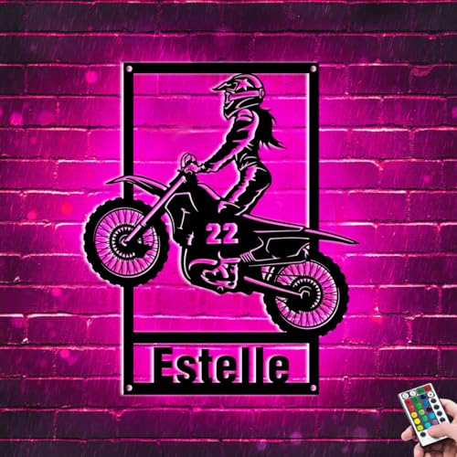 Custom Motocross Rider Decor Neon Schild, personalisiertes Motorrad -Metallschild mit LED -Nachtleuchte -Dekor -Wandkunst, Weihnachtsgeburtstag Geschenk von ASD Jewerly