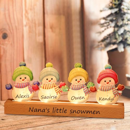 ASD Jewerly Personalisierte Familienname Nana's kleines Schneemann Nachtlicht, benutzerdefinierte Weihnachten Schneemann Dekoration Lampe, Weihnachtsferiengeschenk für Mutter Nana Oma ASD Jewerly Personalisierte Familienname Nana's kleines Schneemann Nachtlicht, benutzerdefinierte Weihnachten Schneemann Dekoration Lampe, Weihnachtsferiengeschenk für Mutter Nana Oma von ASD Jewerly