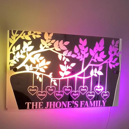 Personalisierte Name Schlafzimmer Spiegel LED Licht Neon Zeichen mit LED Lichtern Geburtstag Hochzeit Party Benutzerdefinierte Name Zeichen Wand Dekor, personalisierte Geschenke für Frauen Freundin von ASD Jewerly
