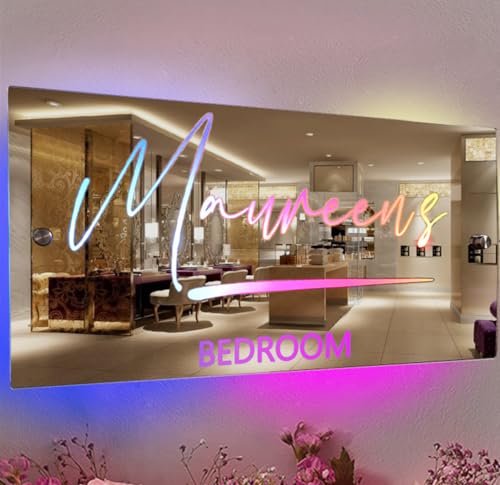 Personalisierte Schlafzimmer LED Name Spiegel Licht Benutzerdefinierte LED Spiegel Name Zeichen, Benutzerdefinierte Name Neon Zeichen Licht Wand Dekor Spiegel für Schlafzimmer Wohnzimmer, Bar von ASD Jewerly