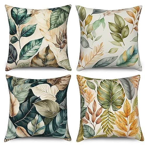 ASDCXZ Blätter Kissenbezug 40x40 cm 4er Set, Modern Kunst Blau Grün Blätter Sofa Dekokissen Kissenbezüge Kissenhülle Waschbar Polyester Flachs Textil Outdoor Polster Kopfkissenbezug Kissen Bezug ASDCXZ Blätter Kissenbezug 40x40 cm 4er Set, Modern Kunst Blau Grün Blätter Sofa Dekokissen Kissenbezüge Kissenhülle Waschbar Polyester Flachs Textil Outdoor Polster Kopfkissenbezug Kissen Bezug von ASDCXZ