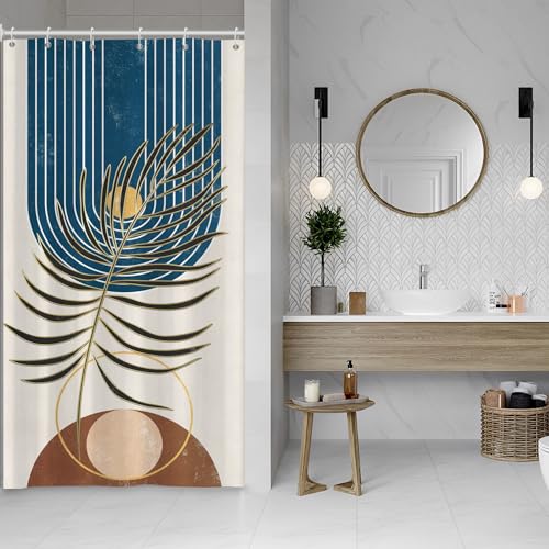 ASDCXZ Boho Duschvorhang 120x200 cm, Modern Abstrakt Kunst Schwarz Gold Blätter Sonne Beige Bad Waschbar Schmal Duschvorhänge Polyester Textil Wasserdicht Duschvorhang für Badewanne mit 8 Haken ASDCXZ Boho Duschvorhang 120x200 cm, Modern Abstrakt Kunst Schwarz Gold Blätter Sonne Beige Bad Waschbar Schmal Duschvorhänge Polyester Textil Wasserdicht Duschvorhang für Badewanne mit 8 Haken von ASDCXZ