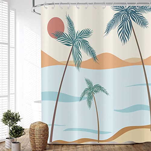 ASDCXZ Duschvorhang Palmen Strand 165x180 cm, Boho Style Sommer Seaside Sandstrand Sonne Tropisch Pflanzen Waschbar Duschvorhänge Polyester Textil Wasserdicht Duschvorhang für Badewanne mit 12 Haken ASDCXZ Duschvorhang Palmen Strand 165x180 cm, Boho Style Sommer Seaside Sandstrand Sonne Tropisch Pflanzen Waschbar Duschvorhänge Polyester Textil Wasserdicht Duschvorhang für Badewanne mit 12 Haken von ASDCXZ