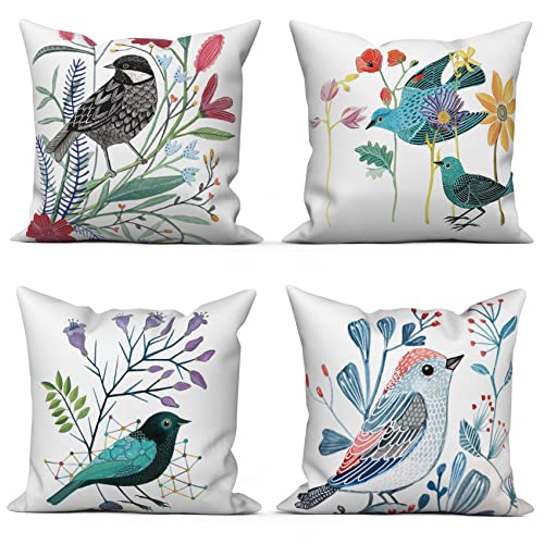 ASDCXZ Frühling Kissenbezug 50x50 cm 4er Set, Frisch Blume Vogel Muster Sofa Kissen Dekokissen Kissenbezüge Kissenhülle Waschbar Polyester Flachs Textil Outdoor Polster Kopfkissenbezug Kissen Bezug ASDCXZ Frühling Kissenbezug 50x50 cm 4er Set, Frisch Blume Vogel Muster Sofa Kissen Dekokissen Kissenbezüge Kissenhülle Waschbar Polyester Flachs Textil Outdoor Polster Kopfkissenbezug Kissen Bezug von ASDCXZ