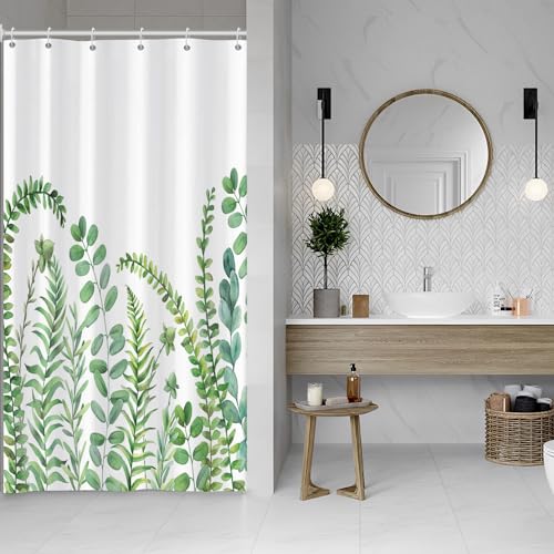 ASDCXZ Grün Blätter Duschvorhang 120x200 cm, Frühling Grün Blätter Eukalyptusblätter Pflanzen Bad Waschbar Schmal Duschvorhänge Polyester Textil Wasserdicht Duschvorhang für Badewanne mit 8 Haken ASDCXZ Grün Blätter Duschvorhang 120x200 cm, Frühling Grün Blätter Eukalyptusblätter Pflanzen Bad Waschbar Schmal Duschvorhänge Polyester Textil Wasserdicht Duschvorhang für Badewanne mit 8 Haken von ASDCXZ
