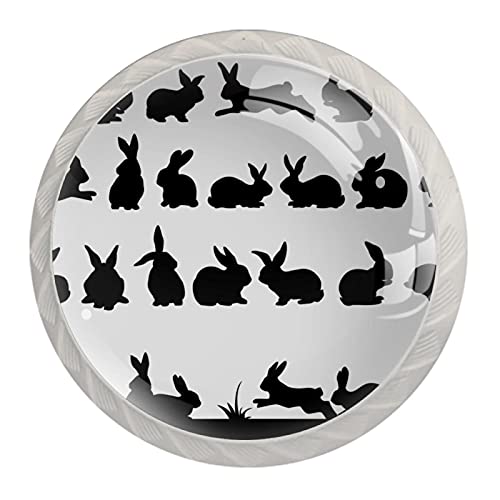 ASDFAS Moebelknopf Möbelgriffe Kristall Schubladenknöpfe Drucken Türknöpfe Für Jungen Und Mädchen 4 Stück Kaninchen-Silhouette-Sets 3.5x2.8cm ASDFAS Moebelknopf Möbelgriffe Kristall Schubladenknöpfe Drucken Türknöpfe Für Jungen Und Mädchen 4 Stück Kaninchen-Silhouette-Sets 3.5x2.8cm von ASDFAS