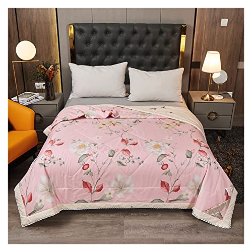 ASDFGHT Steppdecke Bunt Therapiedecke Baumwoll Maulbeerseide, Sommer Einzel und Doppelwaschbare Steppdecke, Dünn Atmungsaktiv und Hautfreundlich (Color : M, Size : 200x230cm(79x90ft)(1.7kg)) von ASDFGHT