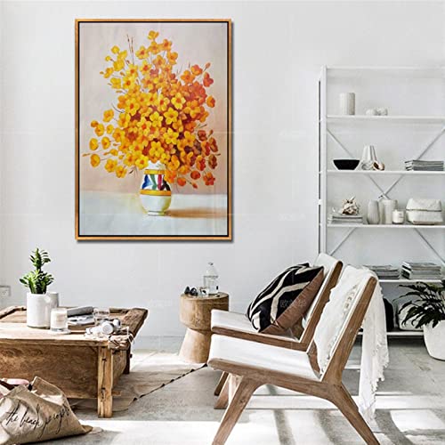 Wall Decoration Moderne Bunte Vase Blume Abstraktes Ölgemälde Dekoratives Wandbild, Esszimmer Wohnzimmer Veranda Hängende Malerei Kunstmalerei (Color : A, Size : 60x80x4cm) von ASDFGHT