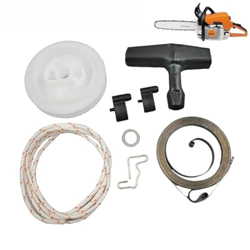ASDGH Rückstoß-Rücklauf-Starter-Riemenscheibe, Federgriff, Griffseil, Hundeklinken-Set, for STIHL, MS290 029 MS310 MS390 039 Kettensäge 1128 195 0400 Rücklaufstarterseil von ASDGH