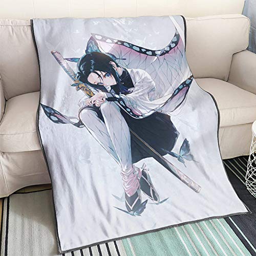 ASDIWON Demon Slayer Hochwertige Warme Weiche Flanell Plüsch Auf Der Schlafsofa Decke Geeignet Für Klimaanlage Decke Nap Decke (B,150x200cm(60x80in)) von ASDIWON