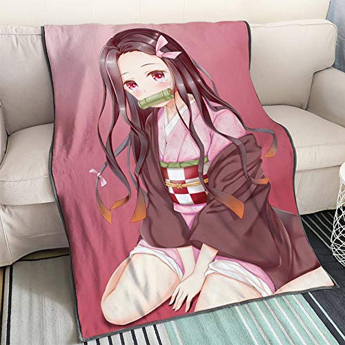 ASDIWON Demon Slayer Hochwertige Warme Weiche Flanell Plüsch Auf Der Schlafsofa Decke Geeignet Für Klimaanlage Decke Nap Decke (C,100x150cm(40x60in)) von ASDIWON