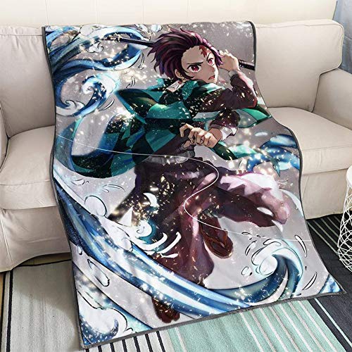 ASDIWON Demon Slayer Hochwertige Warme Weiche Flanell Plüsch Auf Der Schlafsofa Decke Geeignet Für Klimaanlage Decke Nap Decke (G,100x150cm(40x60in)) von ASDIWON