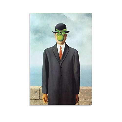 ASDJJ Ölgemälde-Poster, Surrealismus, Rene Magritte Der Sohn des Mannes, Leinwandkunst, Poster und Wandkunstdruck, moderne Familie, Schlafzimmer, Dekoration, Poster, 50 x 75 cm von ASDJJ