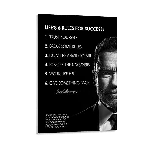 Arnold Schwarzeneggers 6 Rules for Success Grußkarte, Leinwandkunst, Poster und Wandkunst, Bild, Druck, moderne Familie, Schlafzimmer, Dekoration, Poster, 30 x 45 cm von ASDJJ
