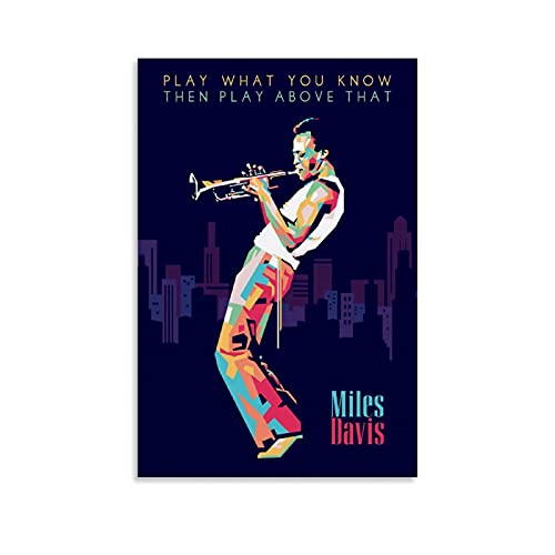 ASDQA Miles Davis Popart-Poster und Wandkunst, Kunstdruck, modernes Familienschlafzimmer, 50 x 75 cm von ASDQA