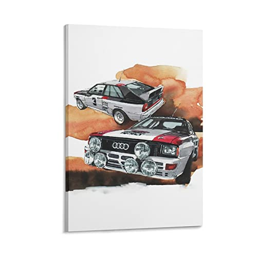 ASDSA Audi Quattro Rallye Auto-Poster, dekoratives Gemälde, Leinwand, Wandkunst, Wohnzimmer, Poster, Schlafzimmer, 30 x 45 cm von ASDSA