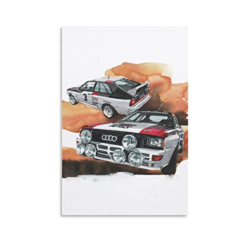 ASDSA Audi Quattro Rallye Auto-Poster auf Leinwand, Kunst, Poster und Wandkunst, Druck, modernes Familien-Schlafzimmer, Dekoration, Poster, 40 x 60 cm von ASDSA