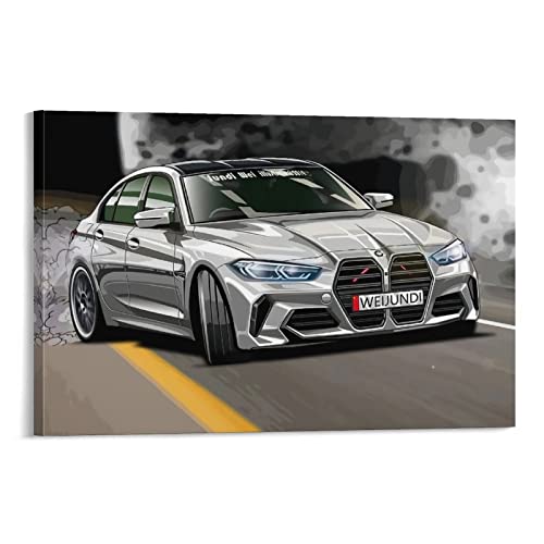 ASDSA Auto-Poster BMW M3 Illustration Leinwand Kunst Poster und Wandkunst Bild Druck Moderne Familie Schlafzimmer Dekor Poster 30 x 45 cm von ASDSA