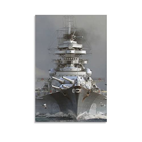 ASDSA Bismarck Battleship Poster Leinwand Kunst Poster und Wandkunst Bild Druck Moderne Familie Schlafzimmer Dekor Poster 40 x 60 cm von ASDSA