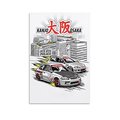 ASDSA JDM-Auto-Poster Honda Civic, Leinwand-Kunst, Poster und Wandkunst, Bilddruck, modernes Familien-Schlafzimmer, Dekoration, Poster, 60 x 90 cm von ASDSA