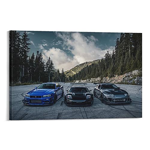 ASDSA JDM-Auto-Poster Nissan Skyline Gtr R34, Leinwandkunst, Poster und Wandkunst, Bilddruck, modernes Familien-Schlafzimmer, Dekoration, Poster, 40 x 60 cm von ASDSA