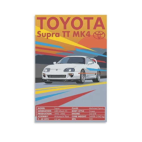 ASDSA JDM-Auto-Poster Toyota Supra MK4 Leinwand-Kunstposter und Wandkunst-Bilddruck, modernes Familien-Schlafzimmer-Dekoration, Poster, 30 x 45 cm von ASDSA