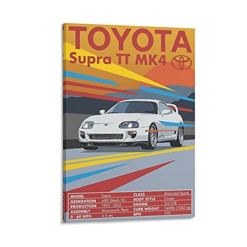 ASDSA JDM-Auto-Poster Toyota Supra MK4 Poster Dekorative Malerei Leinwand Wandkunst Wohnzimmer Poster Schlafzimmer Gemälde 30 x 45 cm von ASDSA