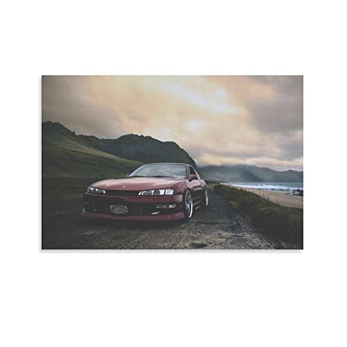 ASDSA Jdm Auto-Poster Nissan Silvia S14, dekoratives Gemälde, Leinwand, Wandkunst, Wohnzimmer, Poster, Schlafzimmer, Gemälde, 60 x 90 cm von ASDSA